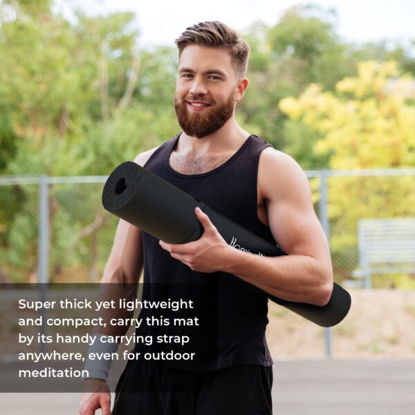 4bab8a8f6a6041898c9a71fa060469c7 HemingWeigh 1 inch Thick Yoga Mat, Extra Thick, Non Slip Exercise Mat for Indoor and Outdoor Use