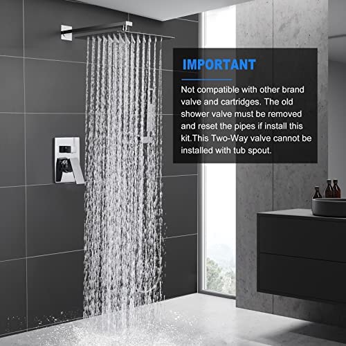 ESNBIA Oil Rubbed Bronze Shower System, Bathroom 12 Inches Rain Shower Head