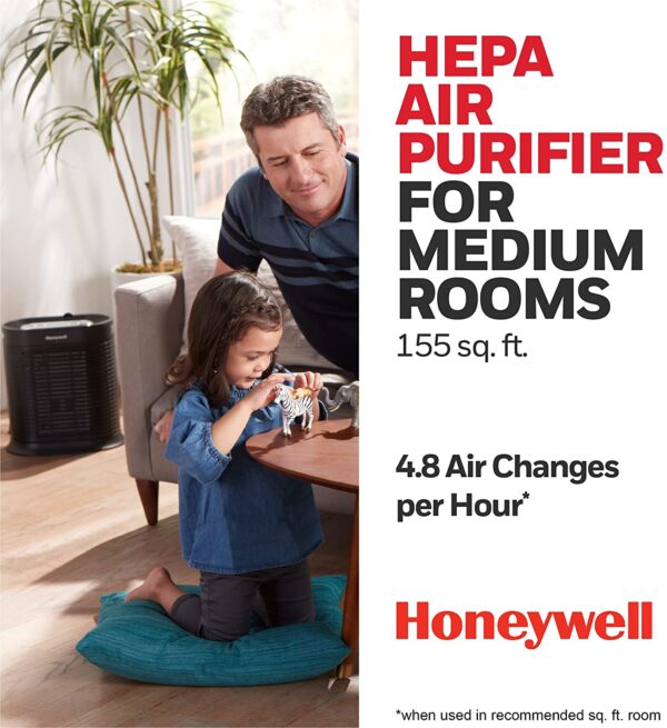 Honeywell HPA100 HEPA Air Purifier, Medium Room (155 sq. ft)