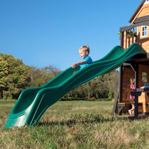 55C8CF0F-C987-FA1F-2C04-4FC32D9DDF10 Backyard Discovery 10 Foot Wave Slide, Easy One Piece Installation, Green - MadeInUSA