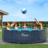Evajoy 16ft x 48in Metal Frame Swimming Pool Set, Round Above Ground Pool Set with 2000 GPH Sand Filter Pump, Pool Ladder, Ground Cloth, Pool Cover - MadeInUSA