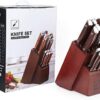 Japanese Knife Set, imarku 16-Piece Professional Kitchen Knife Set with Block, Chef Knife Set with Knife Rod, German High Carbon Steel Kitchen Knives Set