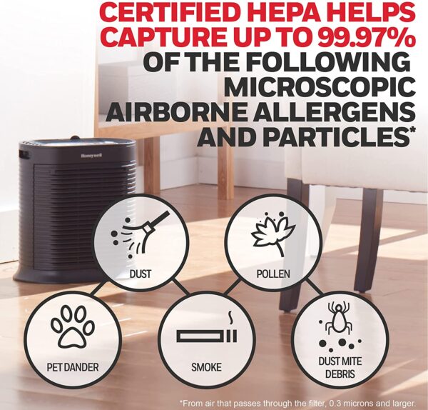 Honeywell HPA100 HEPA Air Purifier, Medium Room (155 sq. ft)