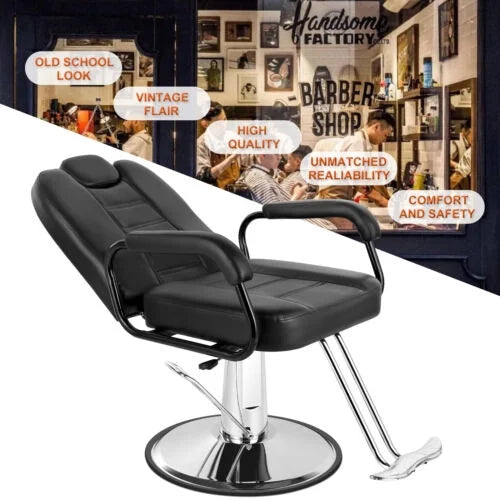 5C225009-15D1-38D9-A5FC-D2E19B863768 Artist hand Black 360°Barber Chair Heavy Duty Hydraulic Reclining Salon Shampoo Beauty Hair Styling Equipment - MadeInUSA