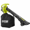RYOBI RY40451BL 40V Cordless 110 MPH 525 CFM Cordless Leaf Blower and Cordless Leaf VacuumMulcher w 2 Batteries and 2 Chargers - MadeInUSA