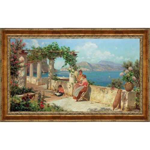 DA1513 32.5X22.5 Figures on A Terrace in Capri