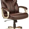Executive Home Office Desk Chair with Padded Armrests- Black/Silver
