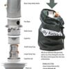 Kelly Kettle Ultimate Scout Kit 41 oz. Stainless Steel Camp Kettle, Lightweight Camping Kettle with Whistle, Camp Stove for Fishing, Hunting, Hiking, Survival Gear