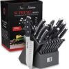19-Piece Premium Kitchen Knife Set With Wooden Block | Master Maison German Stainless Steel Cutlery With Knife Sharpener & 8 Steak Knives