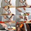 Kitchen Damascus Knife Set, 9-Piece Kitchen Knife Set with Block, ABS Ergonomic Handle for Chef Knife Set, Knife Sharpener and Kitchen Shears, Beechwood Block