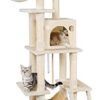 rabbitgoo Cat Tree Cat Tower 61" for Indoor Cats, Multi-Level Cat Condo with Hammock & Scratching Posts for Kittens