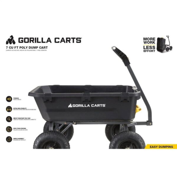 65C52A9B-28E6-09B5-FB1D-66748480FD18 Gorilla Carts 7-cu ft Poly Yard Cart | GCG-7 - MadeInUSA