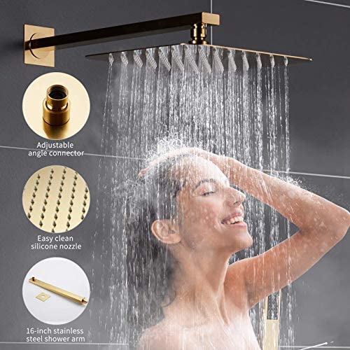 ESNBIA Oil Rubbed Bronze Shower System, Bathroom 12 Inches Rain Shower Head