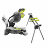 RYOBI Miter Saw TS1144A18MS01G 9 Amp 714 in. Compound Miter Saw with Universal QUICKSTAND - MadeInUSA