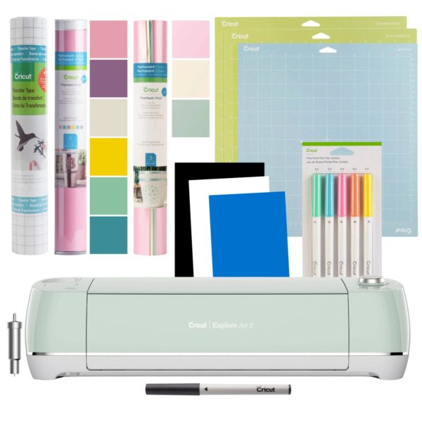 6A0C8D93-10F9-9269-AC87-5F9C7CDC4A1E Cricut Explore Air 2, Mint Pastel Bundle - MadeInUSA