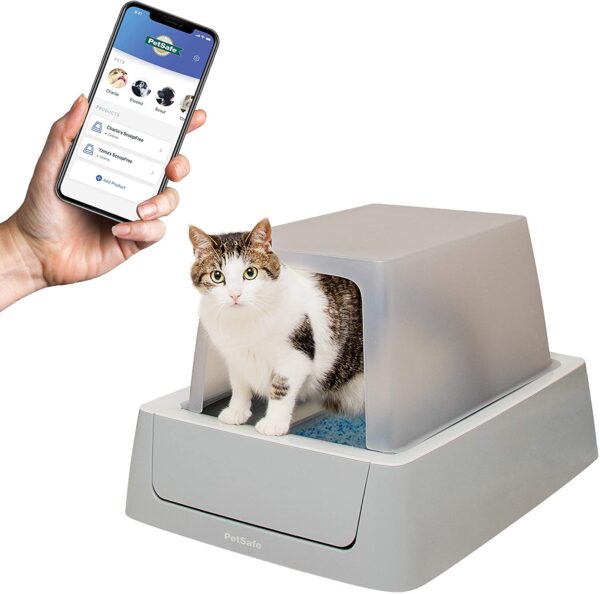 PetSafe ScoopFree Self Cleaning Cat Litter Box Systems, iOS/Android App with Health Counter - Automatic Cat Litter Box, Crystal Cat Litter