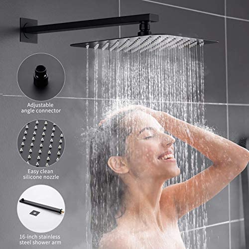ESNBIA Oil Rubbed Bronze Shower System, Bathroom 12 Inches Rain Shower Head
