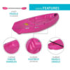 Lifetime Youth Wave Kayak, Pink, 6' - MadeInUSA