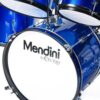 Mendini By Cecilio Drum Set For Kids/Junior – 16-Inch, 5-Piece, Blue Metallic – Starter Drums Kit w/Adjustable Throne, Cymbal, Pedal & Drumsticks – MJDS-5-BL