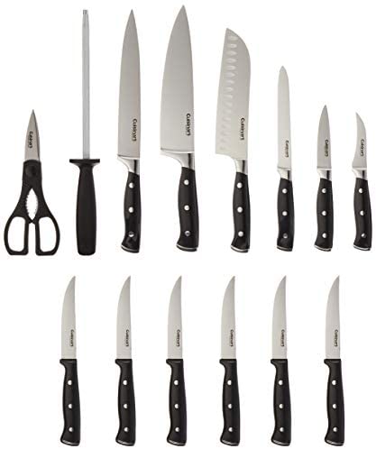 Cuisinart C77WTR-15P Classic Forged Triple Rivet, 15-Piece Knife Set, White