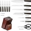 BRODARK Kitchen Knife Set with Block, Ultra Sharp 15 PCS German Stainless Steel Professional Chef Knife Set with 2 Stage Knife Sharpener, Ergonomic Handle Full Tang Forged Gift with Premium Box