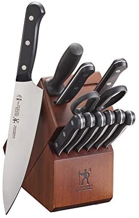 HENCKELS Solution 12-pc Knife Set with Block, Chef Knife, Paring Knife, Steak Knife Set, Grey, Stainless Steel