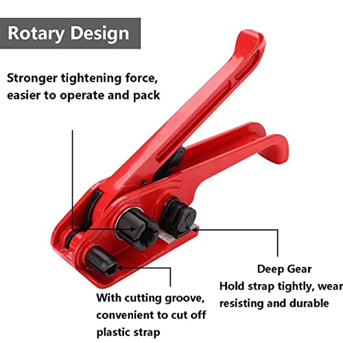 uyoyous Packaging Strapping Banding Kit 1/2" x 3937' Heavy Duty PET/PP Poly Pallet Strapping Kit Steel Manual Banding Tool Set Includes Tensioner Tool, Sealer Tool, Coils