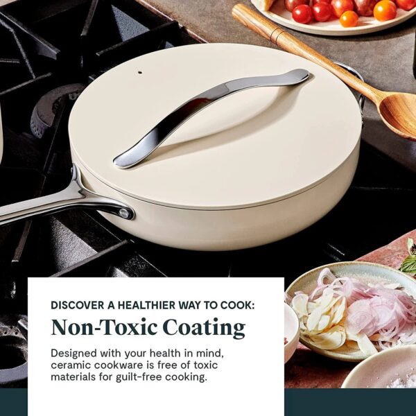 788528AC-9BE5-6C6B-00C4-E8B199D02E9E Caraway Nonstick Ceramic Cookware Set (12 Piece) Pots Pans Lids and Kitchen Storage - Non Toxic PTFE & PFOA Free - Oven Safe & Compatible with All - MadeInUSA