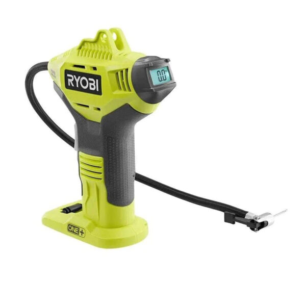 7D341277-2E17-ED77-B8AD-DB80A2EE5DF1 Ryobi P737D 18-Volt One+ Cordless High Pressure Inflator with Digital Gauge, 4.0 Ah 18-Volt One+ High Capacity Lithium-Ion Battery, Charger, and Bag - MadeInUSA