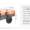 VEVOR Heavy Duty Steel ATV Dump Trailer, 1500-Pound Load Capacity 15 Cubic Feet, Tow Behind Dump Cart Garden Trailer, with Removable Sides and 2 - MadeInUSA