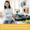 Ayesha Curry 10-Piece Porcelain Enamel Nonstick Pots and Pans Set/Cookware Set, Blue