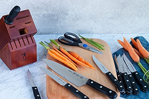 HENCKELS Solution 12-pc Knife Set with Block, Chef Knife, Paring Knife, Steak Knife Set, Grey, Stainless Steel