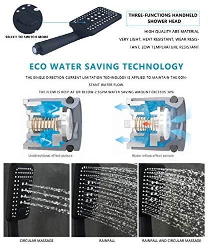 ESNBIA Oil Rubbed Bronze Shower System, Bathroom 12 Inches Rain Shower Head