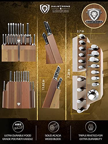 DALSTRONG Knife Block Set - 5 Piece - Gladiator Series - with Modular, Multi-Level Block - German HC Stainless Steel - Premium ABS Polymer Handles - NSF Certified