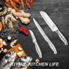 Kitchen Knives Set with Block, imarku 15-Pieces High Carbon German Steel Knife Set, Knife Block Set with Built-in Sharpener, Sliver