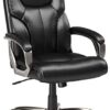 Executive Home Office Desk Chair with Padded Armrests- Black/Silver