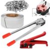 uyoyous Packaging Strapping Banding Kit 1/2" x 3937' Heavy Duty PET/PP Poly Pallet Strapping Kit Steel Manual Banding Tool Set Includes Tensioner Tool, Sealer Tool, Coils