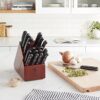 HENCKELS Solution 12-pc Knife Set with Block, Chef Knife, Paring Knife, Steak Knife Set, Grey, Stainless Steel