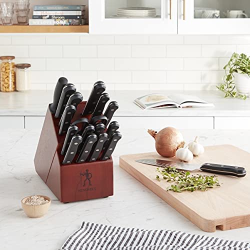 HENCKELS Solution 12-pc Knife Set with Block, Chef Knife, Paring Knife, Steak Knife Set, Grey, Stainless Steel
