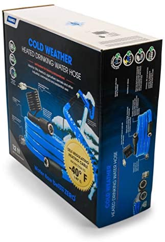 Camco 22912 50 Feet Taste Pure Heated Drinking Water Hose with Thermostat - Lead Free