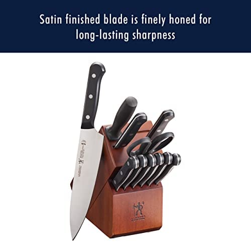 HENCKELS Solution 12-pc Knife Set with Block, Chef Knife, Paring Knife, Steak Knife Set, Grey, Stainless Steel