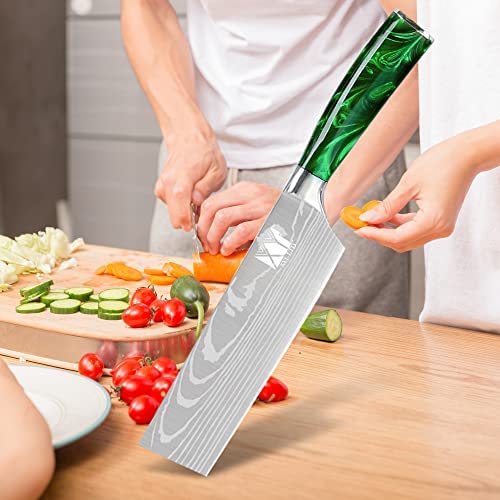 XYJ Stainless Steel Kitchen Knives Set 8 Piece Chef Knife Set with Carry Case Bag & Sheath Well Balance Ergonomic Handle