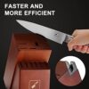 Kitchen Knives Set with Block, imarku 15-Pieces High Carbon German Steel Knife Set, Knife Block Set with Built-in Sharpener, Sliver