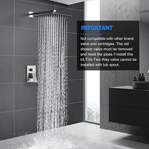 ESNBIA Oil Rubbed Bronze Shower System, Bathroom 12 Inches Rain Shower Head