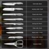 Kitchen Knives Set with Block, imarku 15-Pieces High Carbon German Steel Knife Set, Knife Block Set with Built-in Sharpener, Sliver