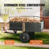 VEVOR Heavy Duty ATV Trailer Steel Dump Cart, 750-Pound 15 Cubic Feet, Garden Utility Trailer with Removable Sides for Riding L - MadeInUSA