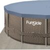 Funsicle 16ft x 48in Round Oasis Designer Above Ground Pool, Dark Double Rattan with SkimmerPlus Filter Pump & Ladder - MadeInUSA