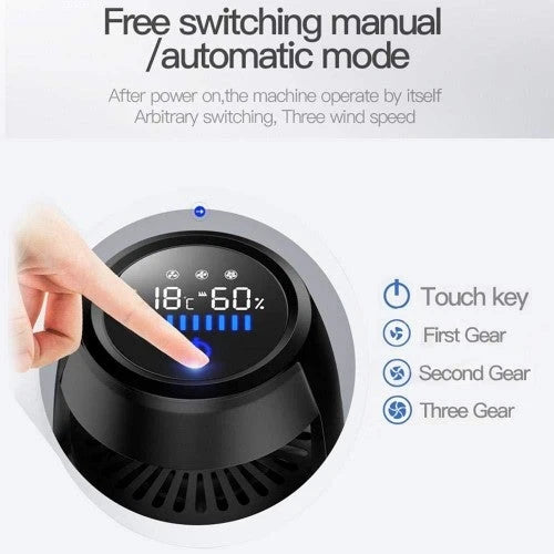 EEEXY USB Car Air Purifier Humidifier Remove PM2.5 Formaldehyde Anion Automotive Purifier Air Cleaning Purifier Aluminum, Gray