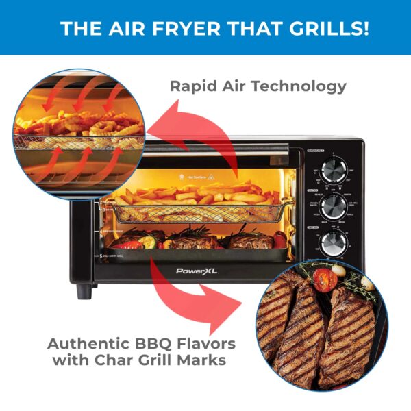 98572230-5FEB-F810-10C7-96D63F0DAF46 PowerXL Air Fryer Grill Plus, Toaster Oven, Black, 1500 Watts - MadeInUSA