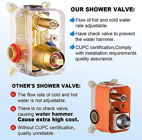 ESNBIA Oil Rubbed Bronze Shower System, Bathroom 12 Inches Rain Shower Head